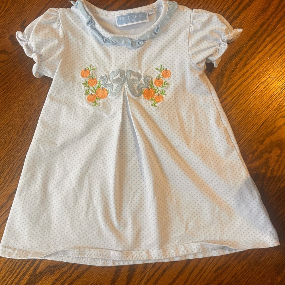 Trotter St Kids pumpkin bow dress 18 mos